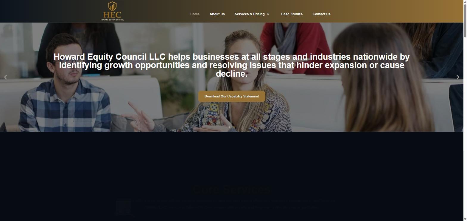 Howard Equity Council consulting website hero
